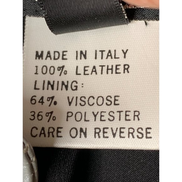 St John Silver Leather Western Jacket Italy Medium Size Button Closures RR10259 - Picture 5 of 7